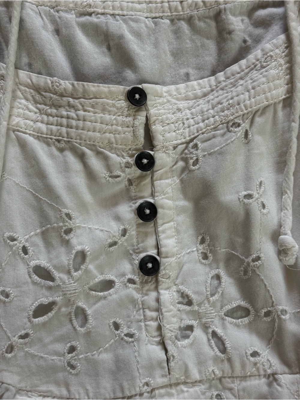 Free people women’s White Eyelet Sundress - Lightweight Summer Dress - Picture 5 of 8